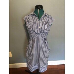 BCBGMaxAzria Blue & White Striped Wrap Front Mini Dress, size 4 NWOT